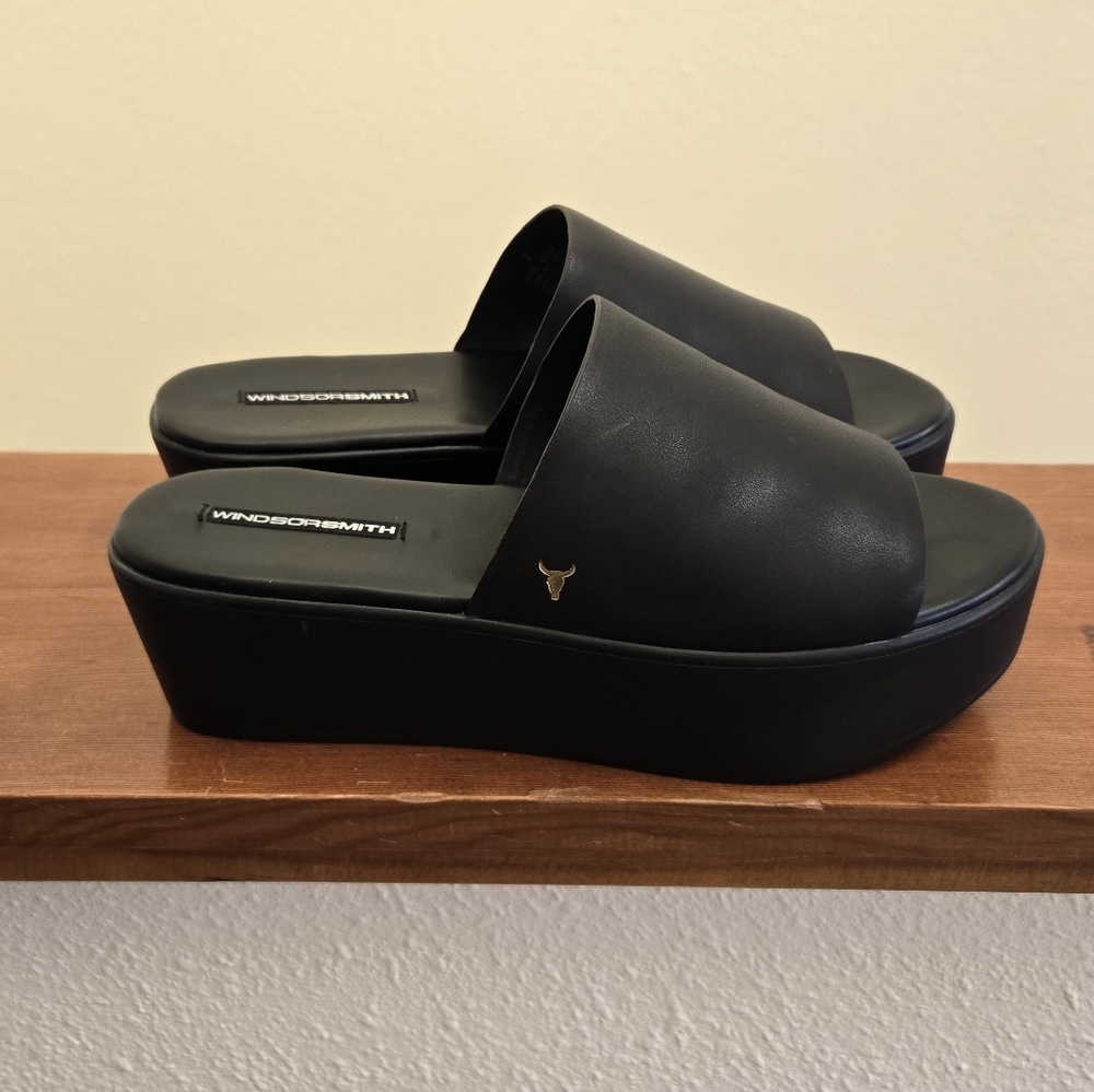 Leather Platform Slides - Picture 3 of 4